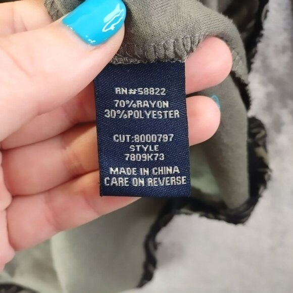 Black & Tan Geometric Pattern Long Sleeve Dress By Max Edition L Babydoll Office - Picture 4 of 11